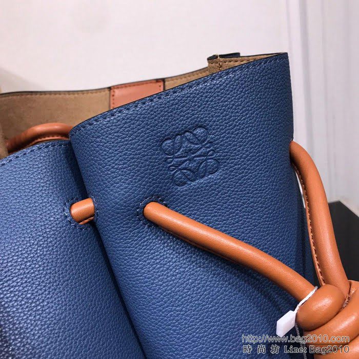 LOEWE羅意威 原版軟皮 最新Flamenco Knot系列 抽繩荔枝紋購物袋 手提肩背包 3041  jdl1113
